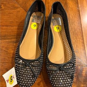 Dolce Vita Black Sparkling Rhinestone Ballet Flats